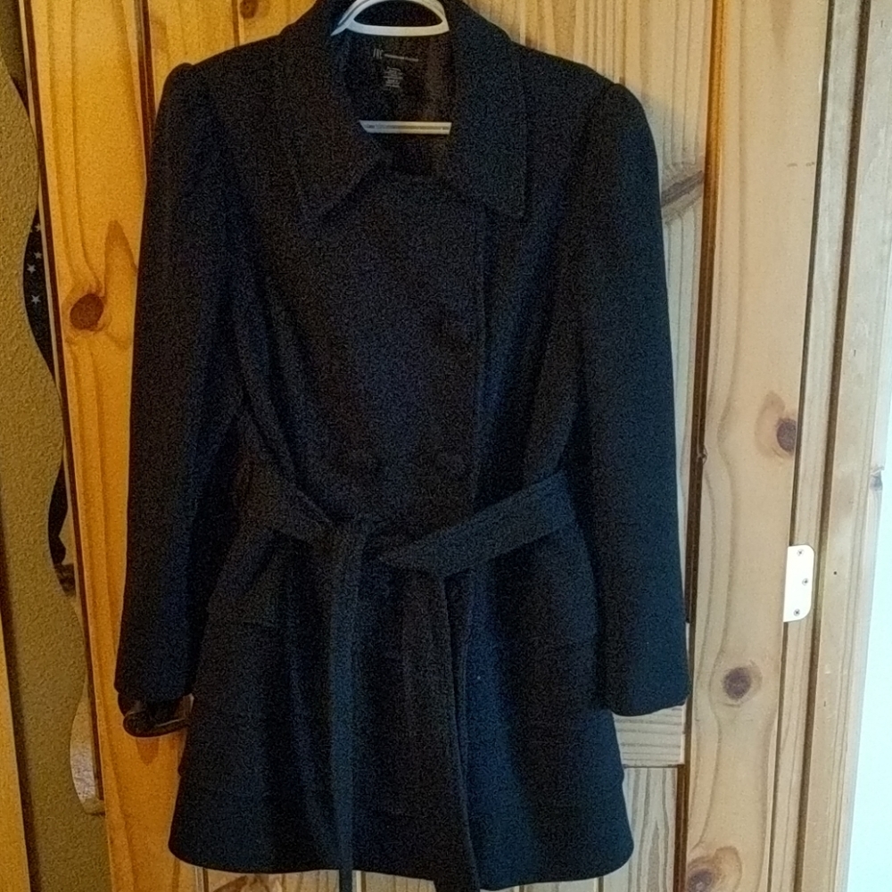 Inc ruffled pea coat